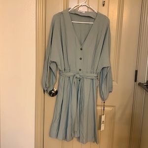 Super Cute Calvin Klein, Sage button down dress! NWT, Size 14